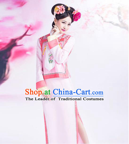 Ancient Chinese Palace Princess Costumes Complete Set, Qing Dynasty Ancient Palace Man Nationality Clothing, Dress Suits For Women