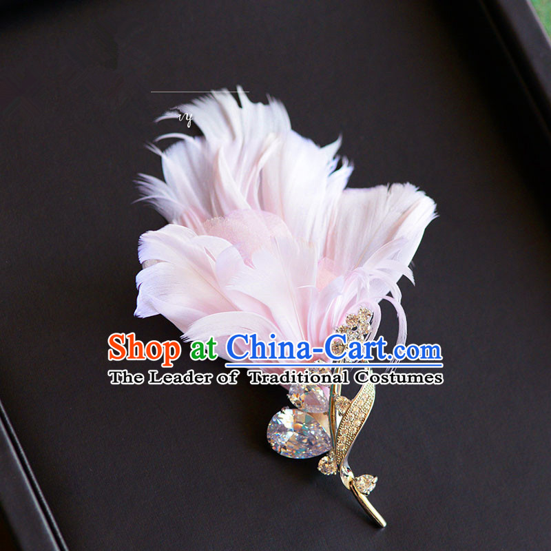 Traditional Jewelry Accessories, Princess Bride Wedding Accessories, Baroco Style Feather Brooch for Women