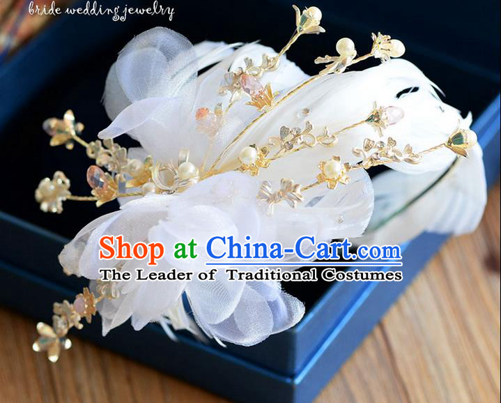 Traditional Jewelry Accessories, Princess Wedding Hair Accessories, Bride Wedding Hair Accessories, Baroco Style Feather Headwear for Women