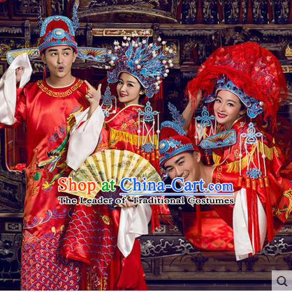 Ancient Chinese Palace Empress Emperor Wedding Costumes Complete Set, Tang Dynasty Ancient Palace Clothing, Cosplay Princess, Queen, King Wedding Dress Suits
