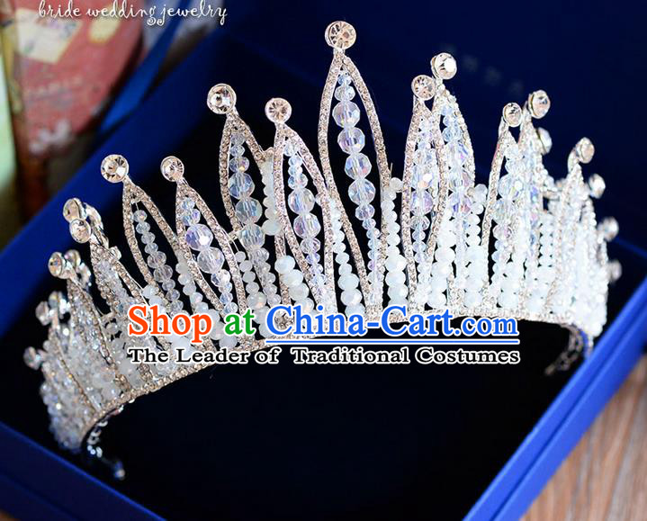 Traditional Jewelry Accessories, Palace Princess Bride Royal Crown, Engagement Retro Royal Crown, Wedding Hair Accessories, Baroco Style Crystal Pearl Headwear for Women