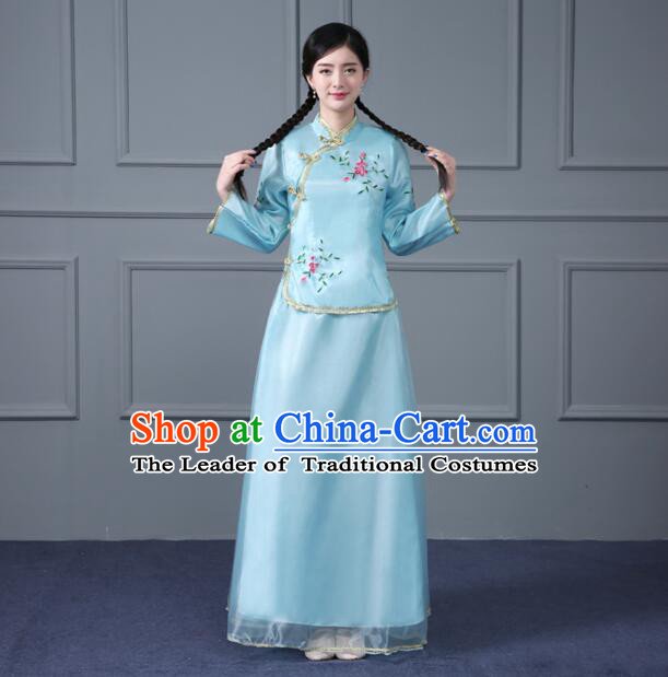 Chinese Traditional Clothes Min Guo Time Female Girls Clothing Nobel Lady