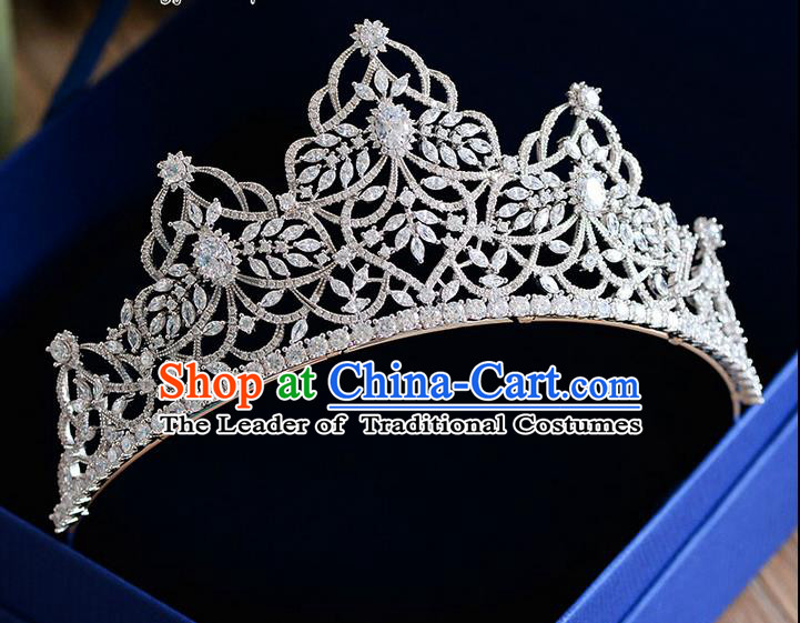 Traditional Jewelry Accessories, Palace Queen Bride Royal Crown, Engagement Royal Crown, Wedding Hair Accessories, Baroco Style Crystal Zircon Headwear for Women