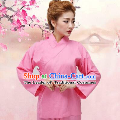 Chinese Zhong Yi triung qioi Ancient Clothes Inner Under Clothes Robe Pants Men Women Sleeping Exercise Costume Pink