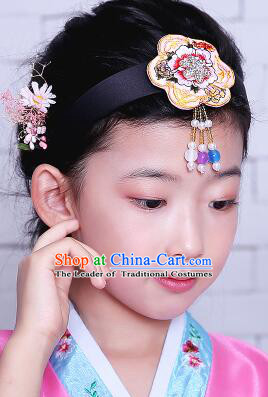 Korean Hair Accessory for Girl Children Hair Accessories Strap Ties Headwrap Kerean Traditional Pink
