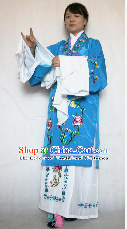Ancient Peking Opera Costume Drama Female Yueju Opera Drama Miss Dance Costumes Huadan Long Sleeve Costumes and Skirt for Women