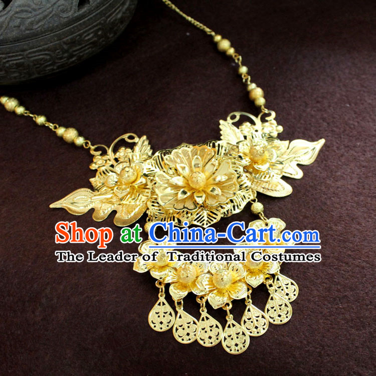 Chinese Imperial Quene Necklace, Empress Necklaces, Xiuhe Suit Hanfu Accessories For Women