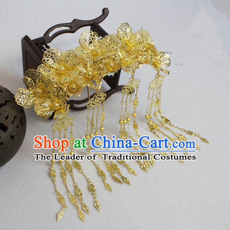 Chinese Ancient Style Hair Jewelry Accessories, Hairpins, Princess Hanfu Xiuhe Suit Wedding Bride Phoenix Coronet, Hair Accessories for Women