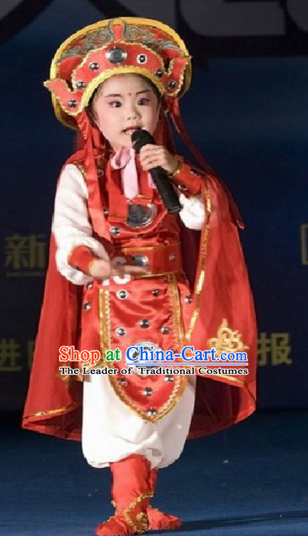 Traditional Chinese Hua Mu Lan Dance Costume Complete Set for Children