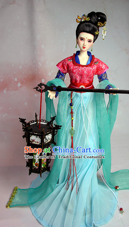 Ancient Chinese Palace Lady Hanfu Costumes and Hair Accessories Complete Set for Women Girls Adults Kids