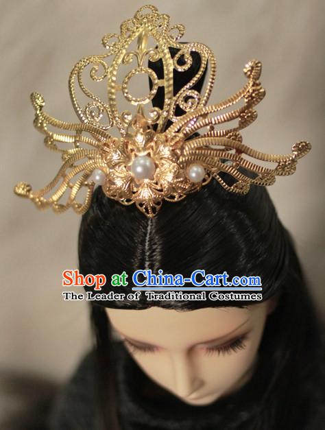 Ancient Chinese Prince Emperor Headwear Headpieces Hair Accessories Crown Coronet Set