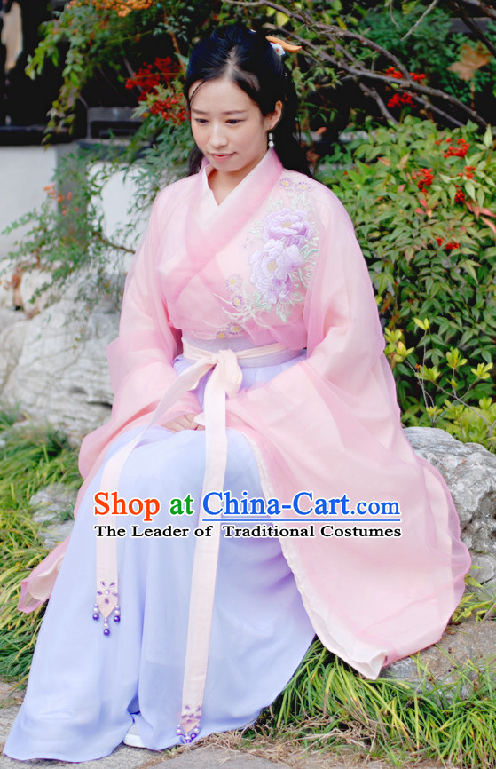 Chinese Ancient Lady Hanfu Clothing Complete Set for Women Girls Adults Children