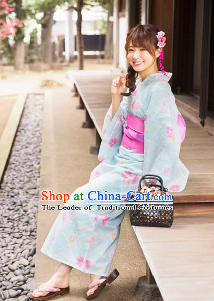 Japanese Traditional Kimono Clothes Complete Set for Women Girls Adults