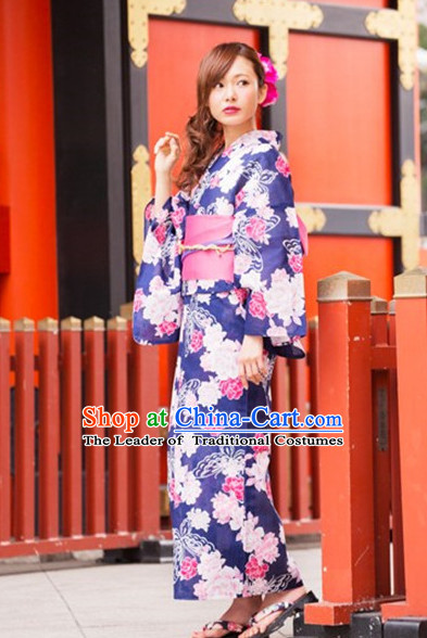 Japanese Traditional Kimono Garments Complete Set for Women Girls Adults