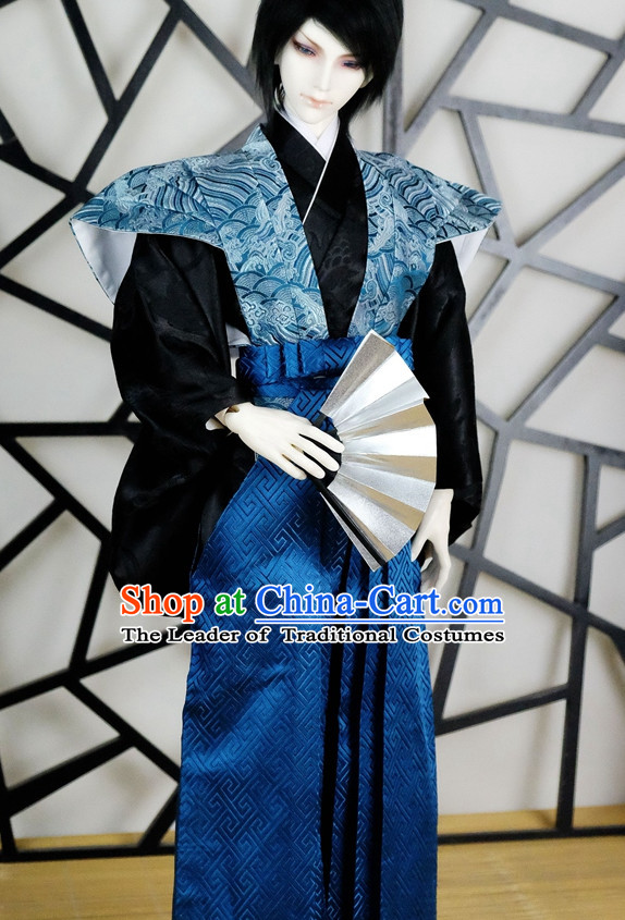 Japanese Traditional Prince Emperor Kimono Clothes Complete Set for Men Boys Adults