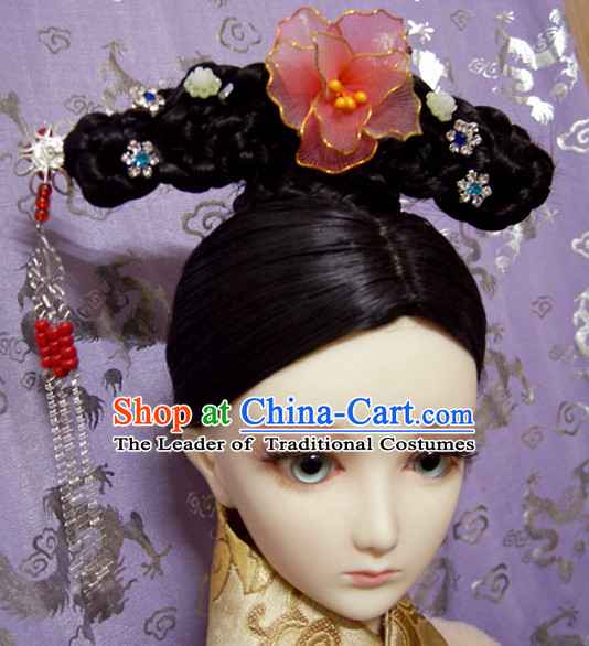 Ancient Chinese Style Princess Empress Long Black Wigs and Accessories for Women Girls Adults Children