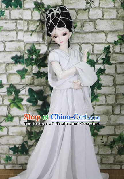 Chinese Ancient Fairy Clothing and Headpieces Complete Set for Women Girls Adults Children