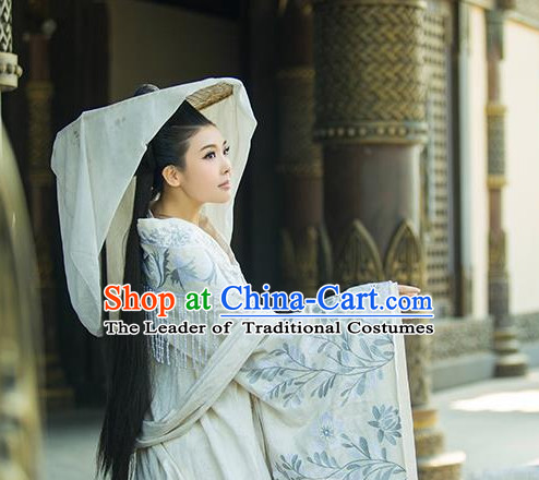 Ancient Chinese Empress Queen Princess Clothes and Hair Accessories Complete Set