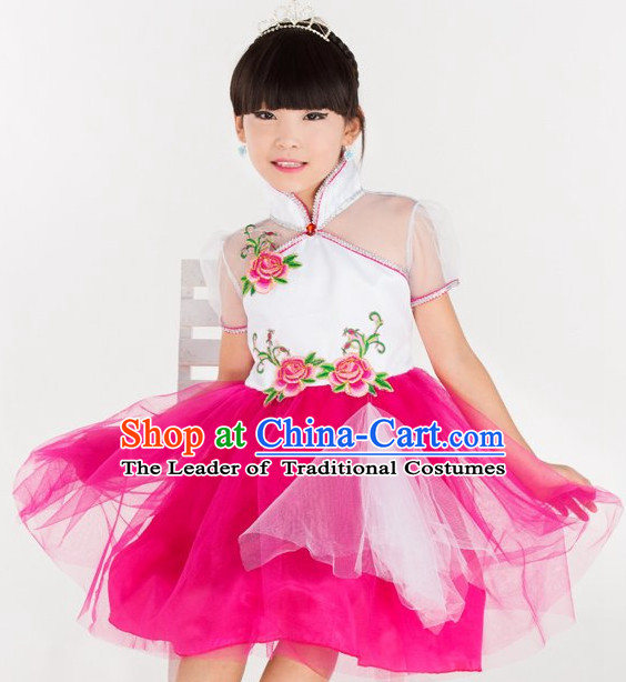 Chinese Folk Dance Costumes for Kids Girls