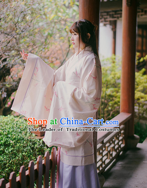 Ancient Chinese Han Dynasty Princess Clothes Top and Bottom Clothing Complete Set for Women or Girls