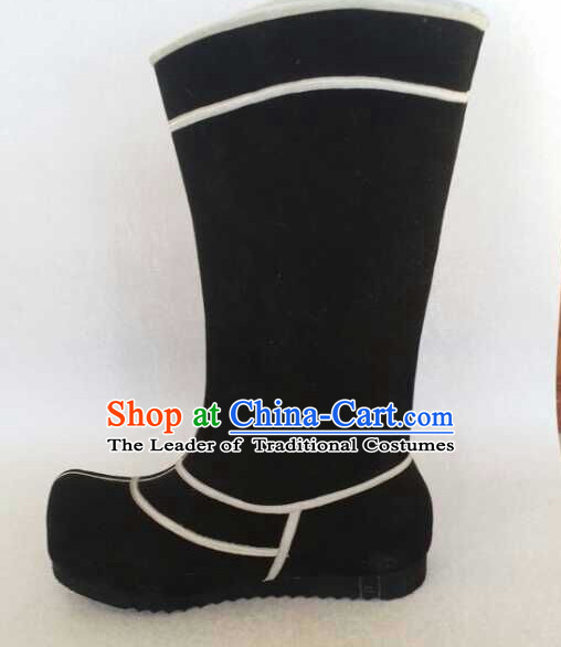 Traditional Chinese Ancient Black Boots for Men