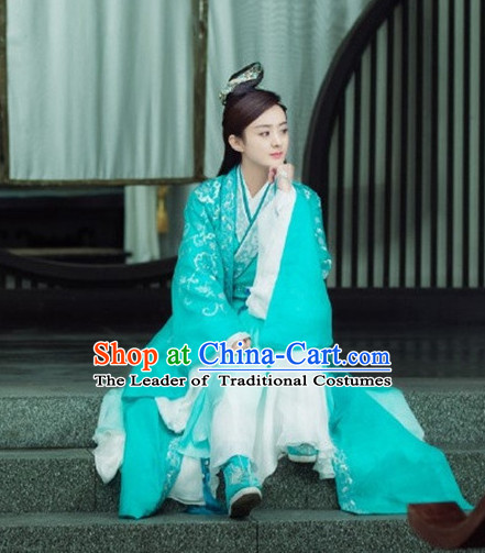 Ancient Chinese Fairy Clothing and Headdress Complete Set for Women