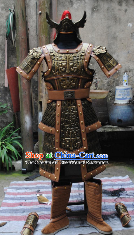Chinese General Fighter Knight Ancient Armor Costumes Complete Set for Men