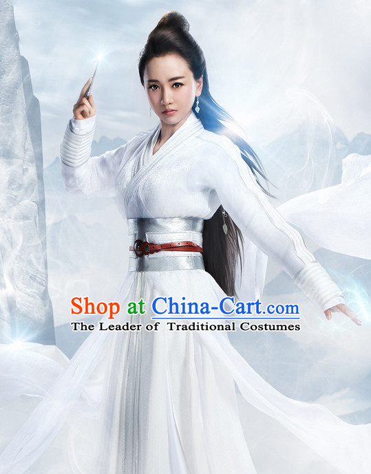 Chinese Ancient Swordswoman Knight Costume Complete Set for Women Youth Teenagers Kids
