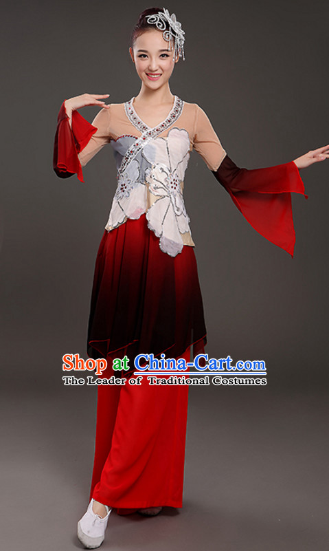 Wide Leggings Classical Dancing Costume and Headdress Complete Set for Women or Girls