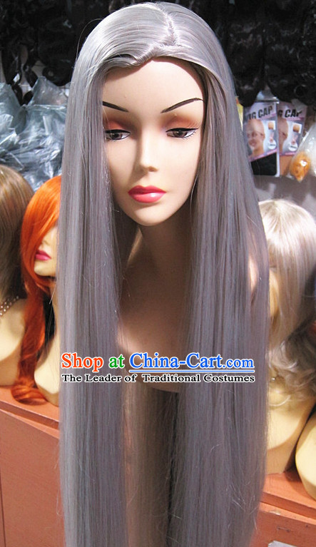 Chinese Traditional Wig Ancient Men Wigs Ladies Wigs Grey Wigs Male Lace  Front Wigs Custom Hair
