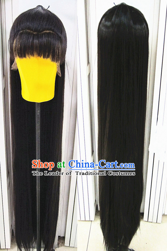 Chinese Traditional Swordsmen Wig Ancient Men Wigs Ladies Wigs Black Wigs  Male Lace Front Wigs Custom