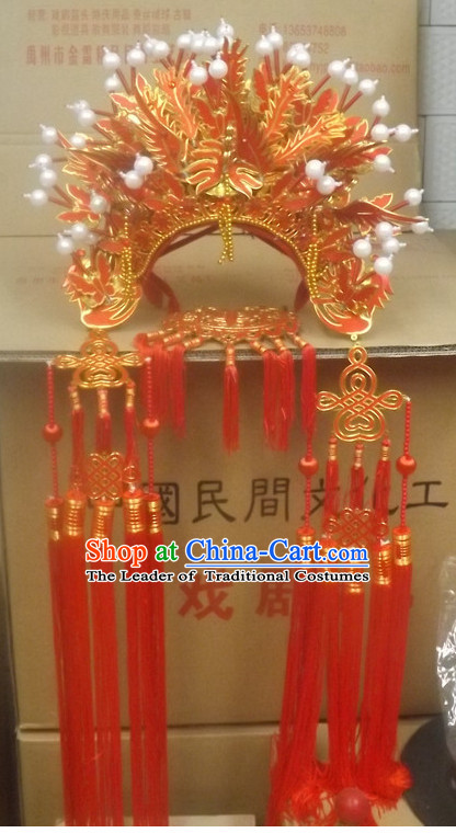 Chinese Headdress Opera Stage Performance Phoenix Crown Hat for Adults Kids Children Women Girls