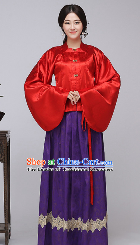 Asian Chinese Long Dresses Hanfu Costume Clothing Chinese Robe Chinese Kimono for Women