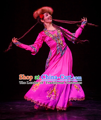 Chinese Traditional Xinjiang Dance Costumes Complete Set for Women or Gilrs