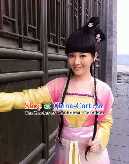 Chinese Classic Type of Black Wigs and Hair Clips for Women