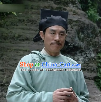 Ancient Chinese Male Black Hat Traditional Headwear for Men or Boys