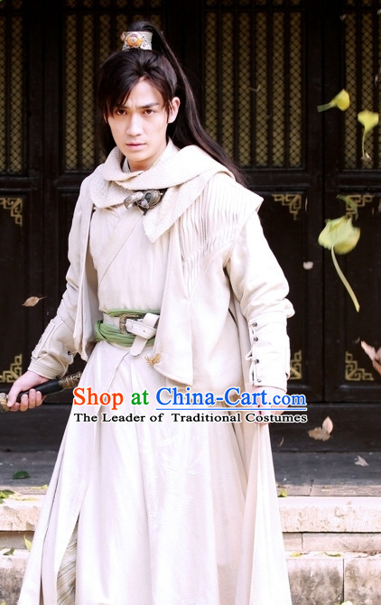 Ancient Chinese Style Cavalier Costumes Dress Authentic Clothes Culture Han Dresses Traditional National Dress Clothing and Headdress Complete Set