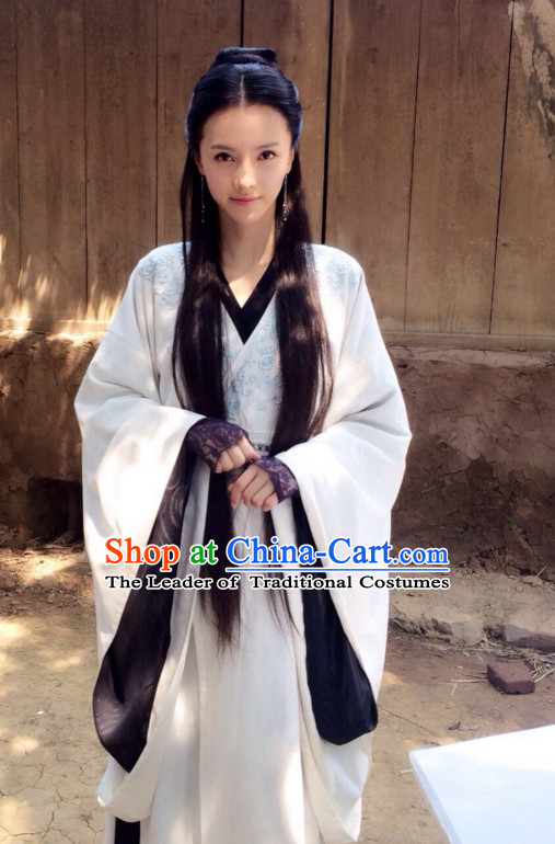 Ancient Chinese Style Hanfu Costumes Dress Authentic Clothes Culture Han Dresses Traditional National Dress Clothing and Headpieces Complete Set