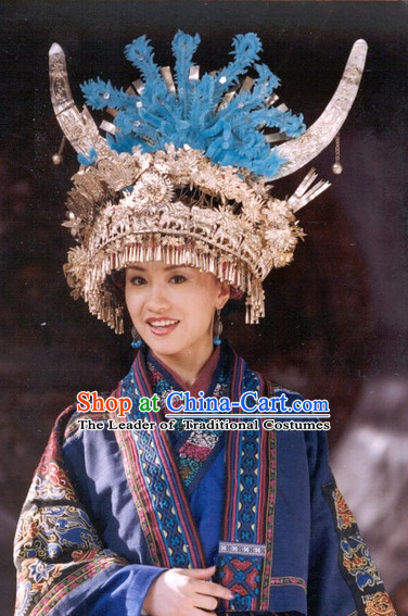 Chinese Traditional Ethnic Miao Silver Hat
