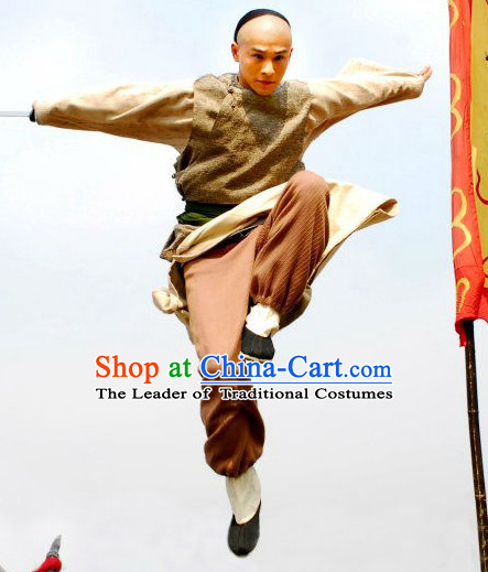 Traditional Chinese Ancien Kung Fu Uniform Robe Costume Complete Set for Men