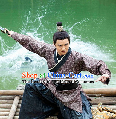 Traditional Chinese Ancient Swordman Dress Complete Set for Men