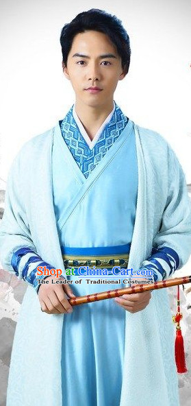 Traditional Chinese Ancient Musician Costume Complete Set for Men