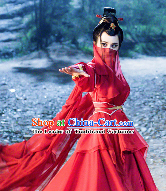 Traditional Chinese Ancient Female Fighter Costumes Complete Set