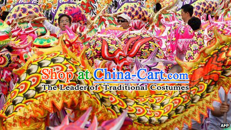 College Traditional Chinese Illuminated Dragon Dance Costumes Complete Set
