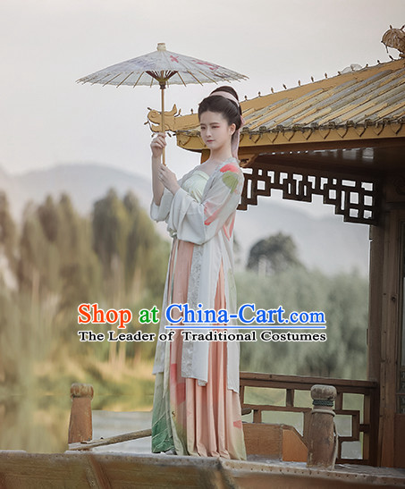 Ancient Chinese Clothing Garment and Hair Accessories Complete Set for Women