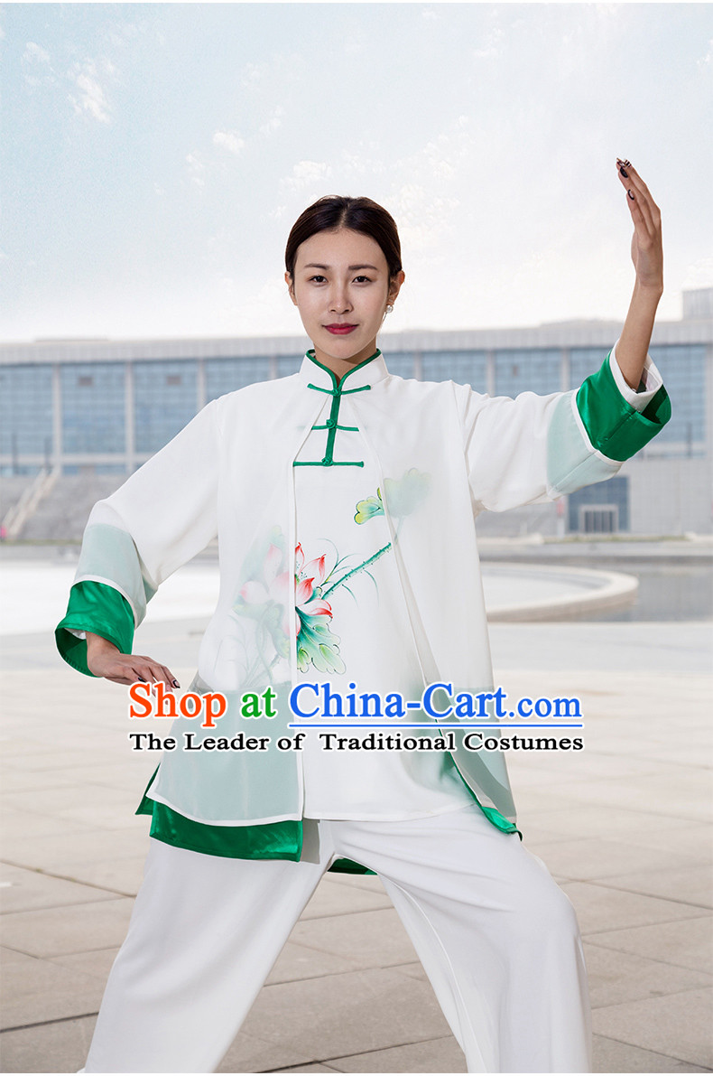 Chinese Traditional Mandarin Martial Arts Tai Chi Kung Fu Gong Fu Competition Championship Suits Uniforms for Women Children