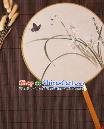 Chinese Traditional Classic Handmade Butterfly Gong Shan Palace Fan Round Fan Mandarin Fan Dance Fan