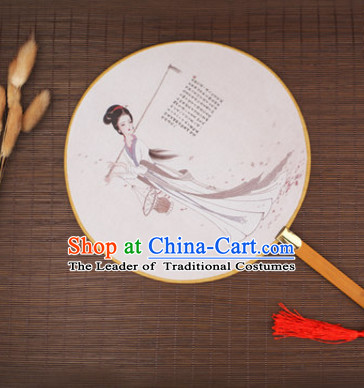 Chinese Traditional Classic Handmade Gong Shan Palace Fan Round Fan Mandarin Fan Dance Fan
