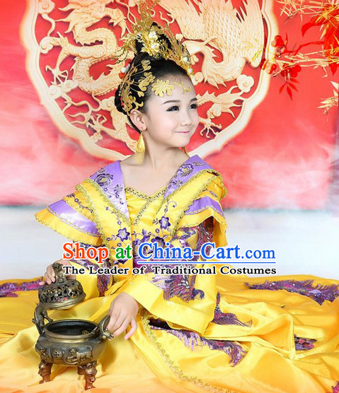 Chinese Ancient Empress Princess Clothes and Headwear Complete Set for Girls Ladies