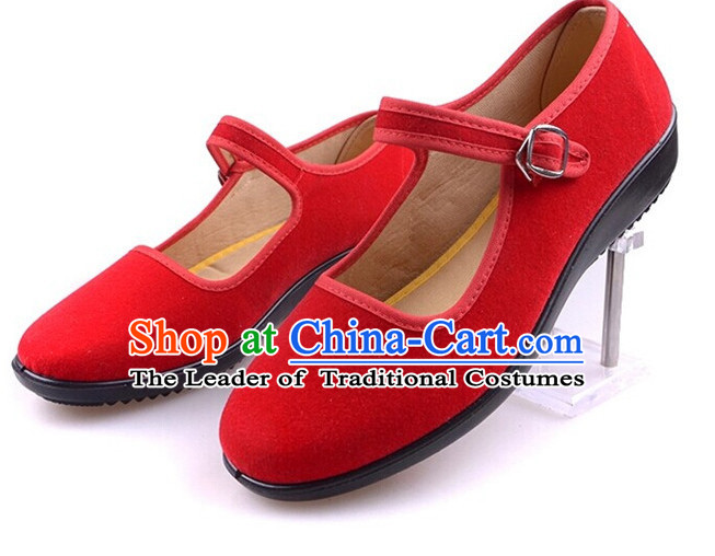 Top Red Chinese Traditional Tai Chi Shoes Kung Fu Shoes Martial Arts Shoes for Women